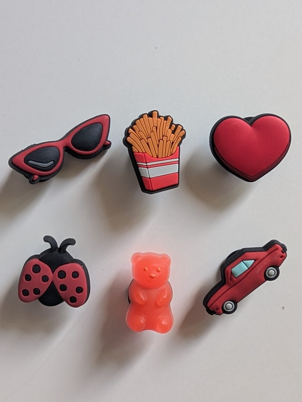 Set of 6 Crocs Charms (Jibbitz) - red